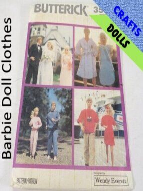 Butterick 3569 Sewing Pattern BARBIE Clothes UNCUT 11.5" tall dolls